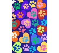Puppy Notebook - 100 Pages of Puppy Notes | Cute Paws & Hearts Bright Color Cover
