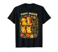 Puppy Parade Cute Dogs Floral Dog Lover con flor Camiseta