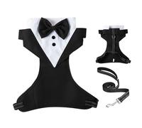 Puppy Tuxedo Shirt - Wedding Bow Tie Dog Outfit, Cute Formal Clothing Costume, Adjustable Traction Rope for Secure Fit, Soft Premium Material | Dog Pet Party Ceremony Grooming for Events