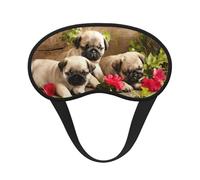 Puppys - Cubreojos ajustable con estampado de carlino para dormir, cómodo, sin presión y transpirable