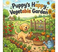 Puppy's Happy Vegetable Garden: 30 Simple Coloring Pages for Kids Ages 4-12 • Size 8.5 x 8.5 Inches