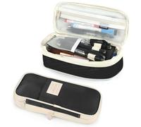 PUPTILY Estuche para lápices, estuche estético de gran capacidad con cremallera duradera, bolsa grande para lápices de papelería para mujeres y hombres, bolsa organizadora de almacenamiento portátil