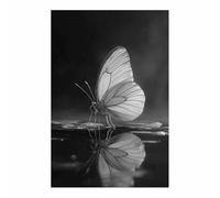 PUQAAEO Abstracto -Blanco y negro - Moderno - Arte mariposa Cuadros de Salon para Dormitorio Lienzos Pared Cuadro Habitacion Decoracion（blanco y negro-30x45cm Sin marco