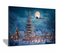 PUQAAEO Arte navideño clásico Árbol de Navidad Obras de arte moderno,decoración navideña para paredes,Sala de estar,oficina,dormitorio,baño,estudiar（verde52-30x45cm Enmarcado