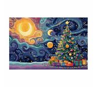 PUQAAEO Arte navideño clásico Árbol de Navidad Obras de arte moderno,decoración navideña para paredes,Sala de estar,oficina,dormitorio,baño,estudiar（verde150-40x60cm Sin marco