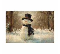 PUQAAEO Arte navideño clásico Muñeco de nieve Obras de arte moderno,decoración navideña para paredes,Sala de estar,oficina,dormitorio,baño,estudiar（rojo101-70x100cm Sin marco