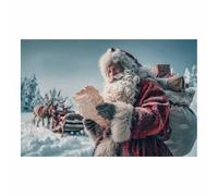 PUQAAEO Arte navideño clásico Papá Noel Obras de arte moderno,decoración navideña para paredes,Sala de estar,oficina,dormitorio,baño,estudiar（rojo03-80x120cm Sin marco