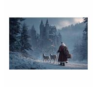 PUQAAEO Arte navideño clásico Papá Noel Obras de arte moderno,decoración navideña para paredes,Sala de estar,oficina,dormitorio,baño,estudiar（rojo94-30x45cm Sin marco