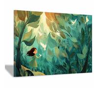 PUQAAEO cuadro del arbol de la vida El árbol de la vida Impresión en Material Tejido no Tejido Modernos Artística Imagen Decoración De Pared Salon Dormitorio（Verde-70x100cm Enmarcado