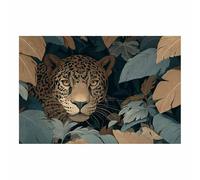PUQAAEO Cuadro Impresión Lienzo Pintura, Impresión de Jaguares Tropicales Arte Animal Pared Arte Pintura para Hogar Salón Oficina Mordern Decoración Regalo（Multicolor-40x60cm Sin marco