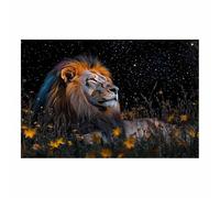PUQAAEO Cuadro Impresión Lienzo Pintura, Un león abstracto Arte Animal Pared Arte Pintura para Hogar Salón Oficina Mordern Decoración Regalo(Negro48-30x45cm Sin marco