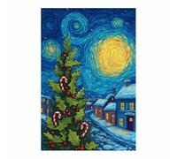 PUQAAEO Cuadro navideño sobre lienzo Árbol de Navidad Decoración de pared invernal, obra de arte moderna,Sala de estar, oficina, dormitorio, baño（verde79-80x120cm Sin marco