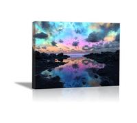 PUQAAEO Impresión en lienzo, Las nubes y quién magen en lienzo, arte decorativa para paredes de sala, dormitorio, decoración del hogar(Morado-40x60cm Enmarcado
