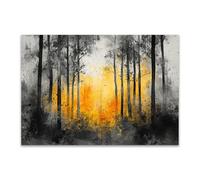 PUQAAEO Impresión en lienzo, Montañas y bosques magen en lienzo, arte decorativa para paredes de sala, dormitorio, decoración del hogar(Gris-30x45cm Sin marco
