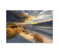 PUQAAEO Impresión en lienzo, Paisaje abstracto magen en lienzo, arte decorativa para paredes de sala, dormitorio, decoración del hogar(Amarillo-30x45cm Sin marco