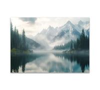 PUQAAEO Impresión en lienzo, Paisaje abstracto magen en lienzo, arte decorativa para paredes de sala, dormitorio, decoración del hogar(Blanco-40x60cm Sin marco