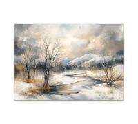 PUQAAEO Impresión en lienzo, Paisaje abstracto magen en lienzo, arte decorativa para paredes de sala, dormitorio, decoración del hogar(Blanco-40x60cm Sin marco