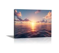PUQAAEO Impresión en lienzo, Paisaje abstracto magen en lienzo, arte decorativa para paredes de sala, dormitorio, decoración del hogar(Rosa-70x100cm Enmarcado