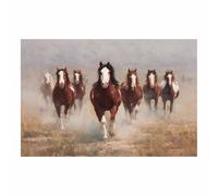 PUQAAEO Impresión fotográfica de animales sobre lienzo, Caballos de carrera decoración de pared, decoración de casa, cocina, sala de estar（Multicolor-30x45cm Sin marco
