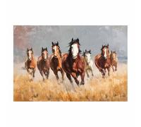 PUQAAEO Impresión fotográfica de animales sobre lienzo, Pintura de caballos salvajes decoración de pared, decoración de casa, cocina, sala de estar（Multicolor-40x60cm Sin marco