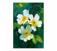 PUQAAEO moderne Lienzo Pintura Salon Lienzo Arte de Ros Salvaje de los Blancos Decorativos Pintura Imagen Cuadros Decoracion Salon Dormitorios Pasillo Baño（Multicolor-70x100cm Sin marco