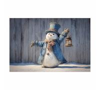 PUQAAEO Navidad clásica Muñeco de nieve Adornos navideños de pared,Sala de estar, dormitorio, baño, decoración de hoteles y arte mural（blanco48-40x60cm Sin marco