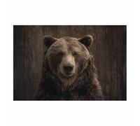 PUQAAEO Pintura En Lienzo De Animales Fondo de madera de oso pardo Painting Lienzo De Arte Mural,Arte En Lienzo Para Dormitorio Salón Despacho Baño Entrada（Multicolor-40x60cm Sin marco