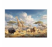 PUQAAEO Pintura En Lienzo De Animales Pintura de animales de Safaris Painting Lienzo De Arte Mural,Arte En Lienzo Para Dormitorio Salón Despacho Baño Entrada（Multicolor-60x90cm Sin marco