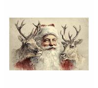 PUQAAEO Pósteres navideños Ciervo navideño Pósteres en lienzo, Arte navideño,Impresiones en lienzo,ISala de estar, oficina,dormitorio,baño y hotel（rojo176-30x45cm Sin marco