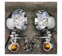 PUQWRIM Faros Delanteros 1 Juego Luces Giro Universales Cromadas Para Motocicleta Luces Auxiliares Paso Para Turismo Para Suzuki Faro Delantero