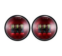 PUQWRIM Faros Delanteros 2 Luces Antiniebla LED Motocicleta 4,5 Pulgadas DRL Anillo Halo LED 30 W Redondas Impermeables 4 1/2 Luz Cruce Auxiliar Faro Delantero(No Halo Red)