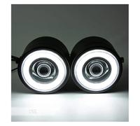 PUQWRIM Faros Delanteros Faro Delantero Doble LED Universal Para Motocicleta Doble Luz Delantera Para Motos Cross Deportivas Calle Calle Café Carreras Con Soporte Faro Delantero(Blanco)
