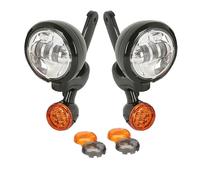PUQWRIM Faros Delanteros Foco Auxiliar LED DRL 4,5" Para Luz Cruce Soportes Para Luces Antiniebla Para Turismo Para Carretera Luces Direccionales King Faro Delantero(A chrome set)