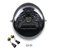 PUQWRIM Faros Delanteros Para V-Rod Para VRSC Para VRSCA Para VRSCAW Para VRSCB Para VRSCF Para VRSCSE Para VRSCR Para VRSCX Luz Delantera Luz Alta Y Baja LED Motocicleta Faro Delantero(Negro)