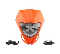 PUQWRIM Faros Delanteros Placa Faro LED Para Motocicleta WR YZ 250 450 Carenado Para Motocross Para Supermoto Para Enduro Accesorios Para Motocross Faro Delantero(Naranja)