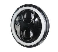 PUQWRIM Faros Delanteros Proyector Faro LED 5,75 Pulgadas Con Anillo Halo Luz Alta Y Baja Intermitentes DRL 5 3/4" Para Sportster Para Dyna Para Iron 883 Faro Delantero