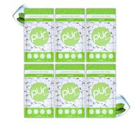 PUR Gum Chicle Sin Azúcar, Con Xilitol, Vegano, Sin Aspartamo y Sin Gluten, Chicle Natural Con Sabor a Coolmint, 55 Piezas (Paquete de 6)