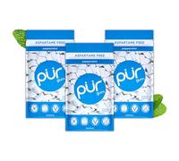 PUR Gum | Chicle Sin Azúcar | Con Xilitol | Vegano, Sin Aspartamo y Sin Gluten | Chicle Natural Con Sabor a Peppermint, 55 Piezas (Paquete de 3)