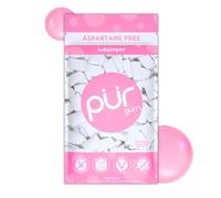 PUR Gum chicle sin azúcar con xilitol, vegano, sin aspartamo y sin gluten, sabor bubblegum, 55 piezas (paquete de 1)