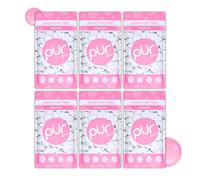 PUR Gum chicle sin azúcar con xilitol, vegano, sin aspartamo y sin gluten, sabor bubblegum, 55 piezas (paquete de 6)