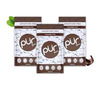 PUR Gum chicle sin azúcar con xilitol, vegano, sin aspartamo y sin gluten, sabor chocolate mint, 55 piezas (paquete de 3)