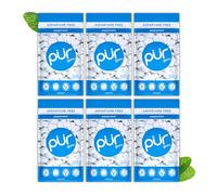 PUR Gum chicle sin azúcar con xilitol, vegano, sin aspartamo y sin gluten, sabor peppermint, 55 piezas (paquete de 6)