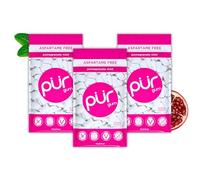 PUR Gum chicle sin azúcar con xilitol, vegano, sin aspartamo y sin gluten, sabor pomegranate mint, 55 piezas (paquete de 3)