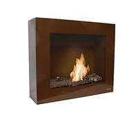 PUR LINE Chimenea de etanol para suelo o pared de color marrón con regulador de llama BESTBIO-M Purline