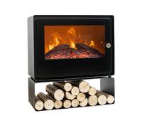 PUR LINE | Chimenea Eléctrica de Suelo Tipo Estufa 1000-2000W CHE-710 - Chimenea Eléctrica Cristal Templado, Termostato y Temporizador
