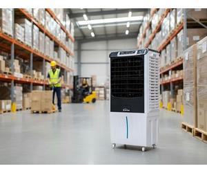 PUR LINE | Climatizador Evaporativo Bajo Consumo Grandes Estancias Panel Digital LED, Depósito de 40L, Rejilla Motorizada y Mando a Distancia - Enfriador, Humidificador y Purificador 3 en 1