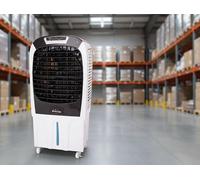 PUR LINE | Climatizador Evaporativo Gran Caudal Panel LED, Triple Panel Evaporativo, Rejilla Motorizada, Ruedas y Mando a Distancia - Alta Potencia y Capacidad 80 Litros Espacios Amplios