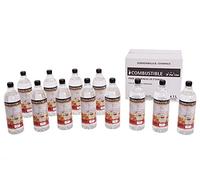 PUR LINE | Combustible etanol vegetal aroma a madera biochimeneas, caja 12 botellas 1L - Combustible Etanol Ecológico, sin humo, elimina olores y recrea ambiente chimenea leña