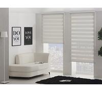 PUR LINE | Estor Enrollable Noche y Día Tamaño Ancho x Alto 120x250 - Estores Noche y Día Tamaño Tela 117x245 Instalación Pared o Techo - Panel Noche y Día Color Crudo