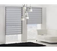 PUR LINE | Estor Enrollable Noche y Día Tamaño Ancho x Alto 180x180 - Estores Noche y Día Tamaño Tela 177x175 Instalación Pared o Techo - Panel Noche y Día Color Gris